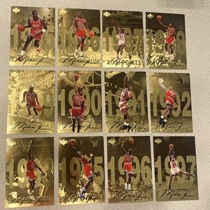 MICHAEL JORDAN #23 Chicago Bulls 1998 Upper Deck Gold  (1985-1997) (Set of 12)